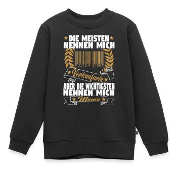 Verkäuferin Muttertag Einzelhandel Verkäufer - Kinder Premium Organic Sweatshirt - Schwarz - Vorne - AI Model Kid Female (0cm)