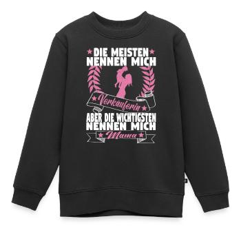 Verkäuferin Muttertag Einzelhandel Verkäufer - Kinder Premium Organic Sweatshirt - Schwarz - Vorne - AI Model Kid Female (0cm)