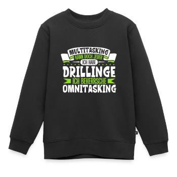 Multitasking kann jeder - Vater von Drillingen - Kinder Premium Organic Sweatshirt - Schwarz - Vorne - AI Model Kid Female (0cm)