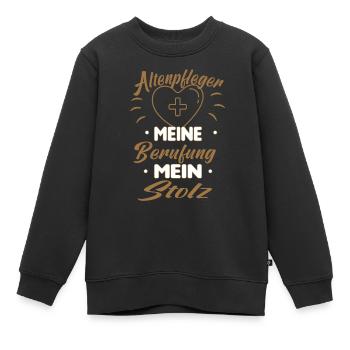 Altenpfleger Altenpflege Pfleger Vater Pflege - Kinder Premium Organic Sweatshirt - Schwarz - Vorne - AI Model Kid Female (0cm)