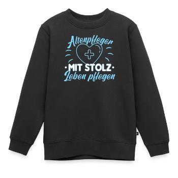 Altenpfleger Altenpflege Pfleger Vater Pflege - Kinder Premium Organic Sweatshirt - Schwarz - Vorne - AI Model Kid Female (0cm)