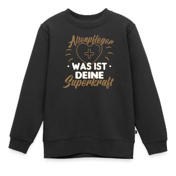 Pfleger Altenpflege Altenpfleger Vater Pflege - Kinder Premium Organic Sweatshirt - Schwarz - Vorne - AI Model Kid Female (0cm)
