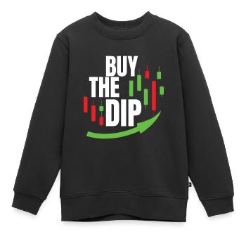 Kaufen Sie Den Dip - Buy The Dip - Kids Premium Organic Sweatshirt - black - Front - AI Model Kid Female (0cm)
