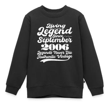 Il était une fois une légende. Septembre 2006 Naissance - Sweat Premium enfant bio - noir - Devant - AI Model Kid Female (0cm)