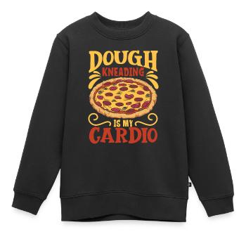 Teig kneten ist mein Sport - Pizzabäcker - Kinder Premium Organic Sweatshirt - Schwarz - Vorne - AI Model Kid Female (0cm)