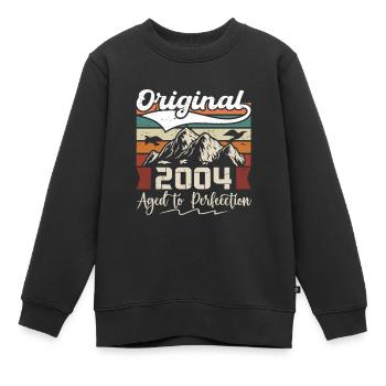 2004 - Cadeau né en 2004 - Sweat Premium enfant bio - noir - Devant - AI Model Kid Female (0cm)