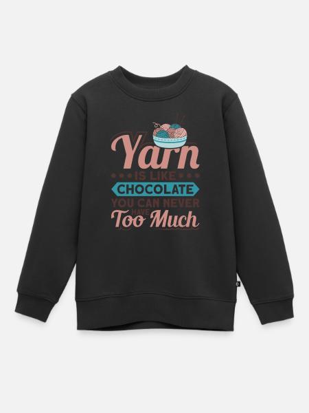 Tricot à la main drôle de tricot dicton - Sweat Premium enfant bio - noir