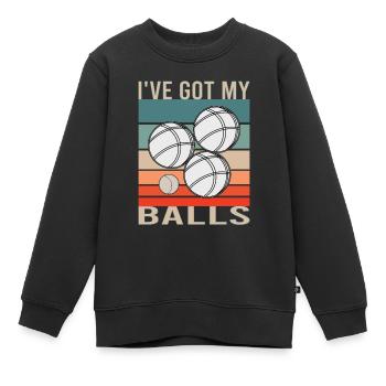 Boccia Boule Pétanque Pétanque Sports Jeu de Balle - Sweat Premium enfant bio - noir - Devant - AI Model Kid Female (0cm)