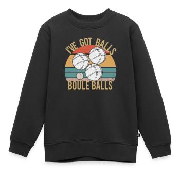 Boccia Boule Pétanque Pétanque Sports Jeu de Balle - Sweat Premium enfant bio - noir - Devant - AI Model Kid Female (0cm)