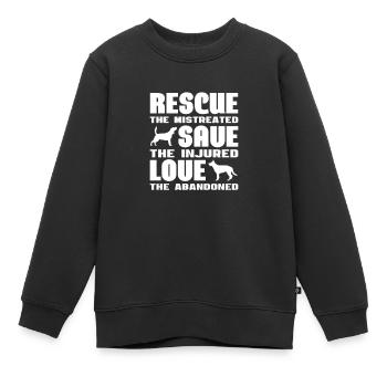 Sauvetage d’animaux - Sweat Premium enfant bio - noir - Devant - AI Model Kid Female (0cm)