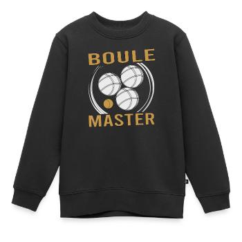 Boule Boccia Balle Sports Jeu de Boules de Pétanque - Sweat Premium enfant bio - noir - Devant - AI Model Kid Female (0cm)