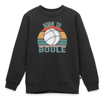 Boule Boccia Balle Sports Jeu de Boules de Pétanque - Sweat Premium enfant bio - noir - Devant - AI Model Kid Female (0cm)