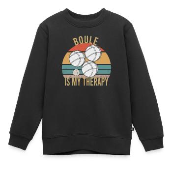 Boule Boccia Balle Sports Jeu de Boules de Pétanque - Sweat Premium enfant bio - noir - Devant - AI Model Kid Female (0cm)
