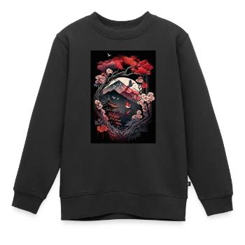 Temple japonais dans les montagnes - Sweat Premium enfant bio - noir - Devant - AI Model Kid Female (0cm)