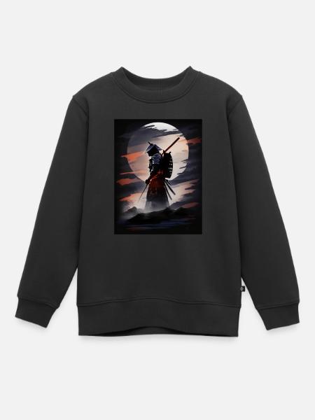 Guerrier samouraï japonais la nuit - Sweat Premium enfant bio - noir