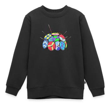 Mur du bouclier viking - Sweat Premium enfant bio - noir - Devant - AI Model Kid Female (0cm)