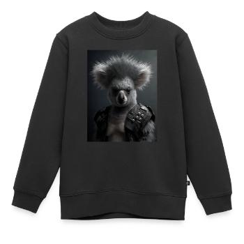 Cooler Punk Koala - Kinder Premium Organic Sweatshirt - Schwarz - Vorne - AI Model Kid Female (0cm)