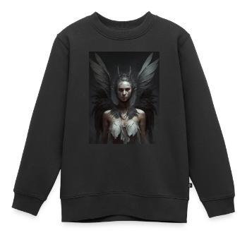 Ange gothique sombre - Sweat Premium enfant bio - noir - Devant - AI Model Kid Female (0cm)