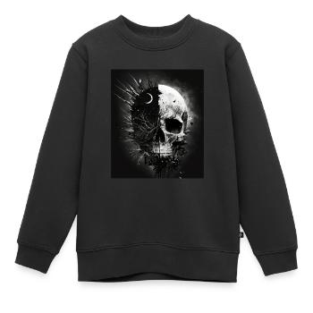 Crâne au clair de lune - Sweat Premium enfant bio - noir - Devant - AI Model Kid Female (0cm)