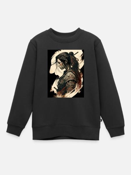 Guerrière samouraï - Sweat Premium enfant bio - noir