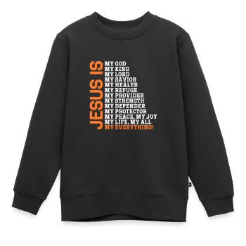 Bible Bible Versets chrétiens Don de Jésus - Sweat Premium enfant bio - noir - Devant - AI Model Kid Female (0cm)