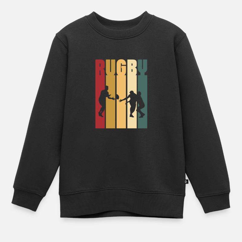 Rugby - Kinder Premium Organic Sweatshirt - Schwarz