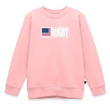 Rugby - Sweat Premium enfant bio - rose - Devant - AI Model Kid Female (0cm)