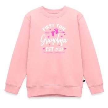 Grand-mère enceinte - Sweat Premium enfant bio - rose - Devant - AI Model Kid Female (0cm)