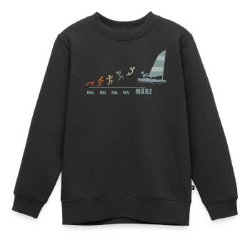 Segler Segel-Boot Segelschiff Segelyacht - Kinder Premium Organic Sweatshirt - Schwarz - Vorne - AI Model Kid Female (0cm)