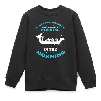 Thème de bateau-dragon pour pagayer en bateau-dragon - Sweat Premium enfant bio - noir - Devant - AI Model Kid Female (0cm)