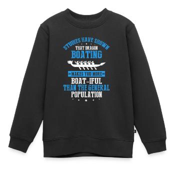 Bateau-dragon et équipage de bateau-dragon - Sweat Premium enfant bio - noir - Devant - AI Model Kid Female (0cm)