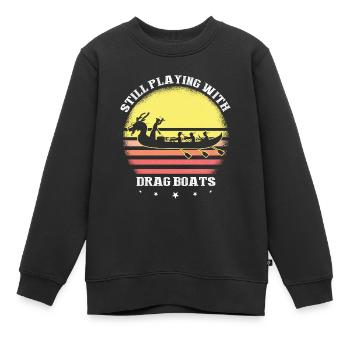 Bateau-dragon et équipage de bateau-dragon - Sweat Premium enfant bio - noir - Devant - AI Model Kid Female (0cm)