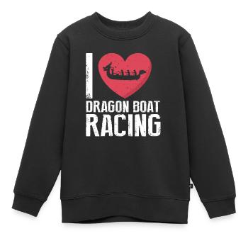 Équipage de bateau-dragon et équitation en bateau-dragon - Sweat Premium enfant bio - noir - Devant - AI Model Kid Female (0cm)