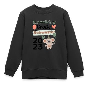 Einzelkind große Schwester 2023 Geschenk - Kinder Premium Organic Sweatshirt - Schwarz - Vorne - AI Model Kid Female (0cm)