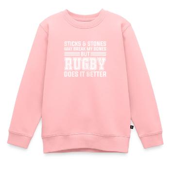 Rugby - Sweat Premium enfant bio - rose - Devant - AI Model Kid Female (0cm)
