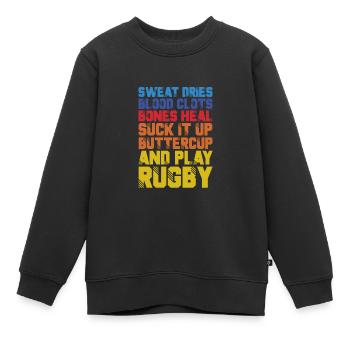 Rugby - Sweat Premium enfant bio - noir - Devant - AI Model Kid Female (0cm)