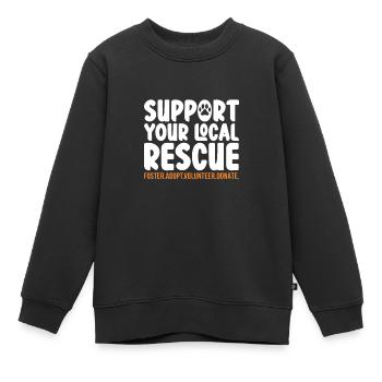 Sauvetage d’animaux - Sweat Premium enfant bio - noir - Devant - AI Model Kid Female (0cm)