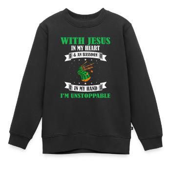 Dudelsack für Dudelsackspieler und Schotten - Kinder Premium Organic Sweatshirt - Schwarz - Vorne - AI Model Kid Female (0cm)