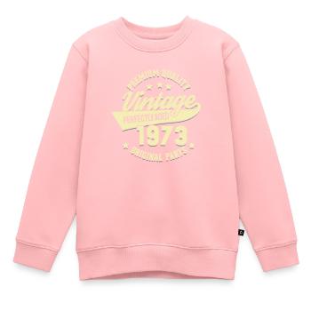 1973 - Kinder Premium Organic Sweatshirt - Rosa - Vorne - AI Model Kid Female (0cm)