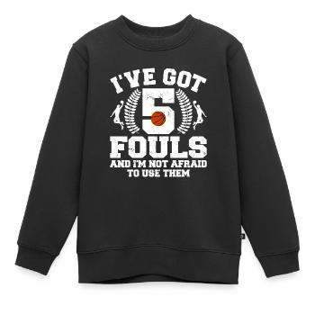 Hoops Basketball Player Streetball Hooping 5 Fouls - Kinder Premium Organic Sweatshirt - Schwarz - Vorne - AI Model Kid Female (0cm)
