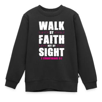 bibel vertrauen - Kinder Premium Organic Sweatshirt - Schwarz - Vorne - AI Model Kid Female (0cm)