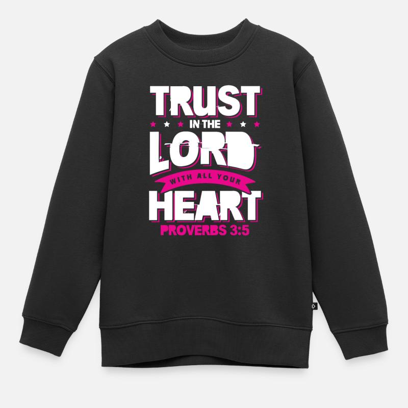 Bibel Heart Trust - Premium børne sweatshirt økologisk - sort