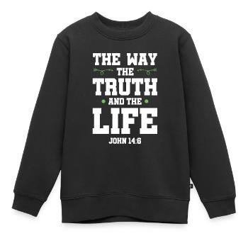 La manière de vivre la vérité - Sweat Premium enfant bio - noir - Devant - AI Model Kid Female (0cm)
