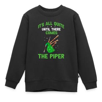 Dudelsack für Dudelsackspieler und Schotten - Kinder Premium Organic Sweatshirt - Schwarz - Vorne - AI Model Kid Female (0cm)