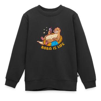Otter - Kinder Premium Organic Sweatshirt - Schwarz - Vorne - AI Model Kid Female (0cm)