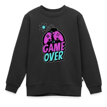 Game Over Controller Console Gamer Pro Gaming - Sweat Premium enfant bio - noir - Devant - AI Model Kid Female (0cm)