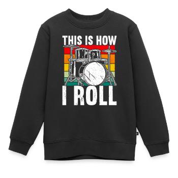 Schlagzeuger Schlagzeuger Schlagzeuger Schlagzeuger - Kinder Premium Organic Sweatshirt - Schwarz - Vorne - AI Model Kid Female (0cm)