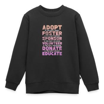 Tierrettung Tierschutz Tierfreund Geschenk - Kinder Premium Organic Sweatshirt - Schwarz - Vorne - AI Model Kid Female (0cm)