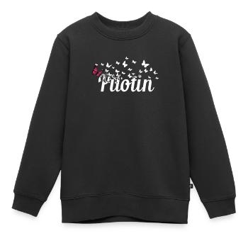 Flugzeug Kollegin Schmetterlinge Pilotin - Kinder Premium Organic Sweatshirt - Schwarz - Vorne - AI Model Kid Female (0cm)