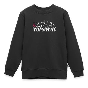 Forstwirt Kollegin Schmetterlinge Försterin - Kinder Premium Organic Sweatshirt - Schwarz - Vorne - AI Model Kid Female (0cm)